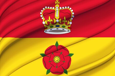 Hampshire waving flag illustration. Regions of England and United Kingdom. Perfect for background and texture usage.の写真素材