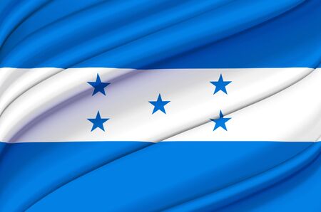 Honduras waving flag illustration. Countries of North and Central America. Perfect for background and texture usage.の写真素材