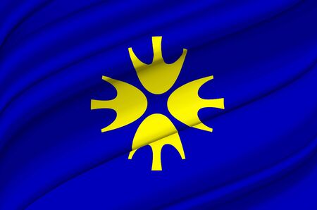 Niikappu waving flag illustration. Regions of Japan. Perfect for background and texture usage.の写真素材