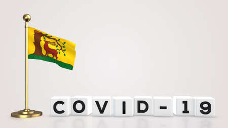 Berkshire realistic flag illustration. White 3D COVID-19 cube text rendering.の写真素材