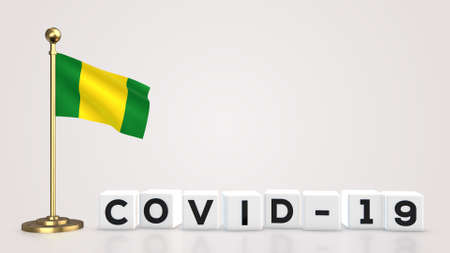 El Oro realistic flag illustration. White 3D COVID-19 cube text rendering.の写真素材
