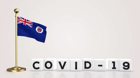 Yukon Territory realistic flag illustration. White 3D COVID-19 cube text rendering.の写真素材