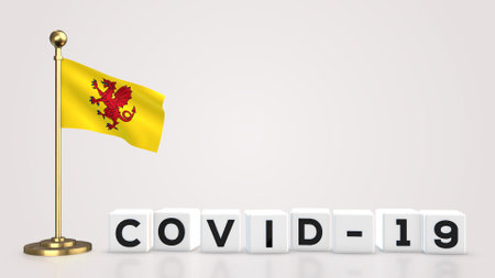 Somerset realistic flag illustration. White 3D COVID-19 cube text rendering.の写真素材