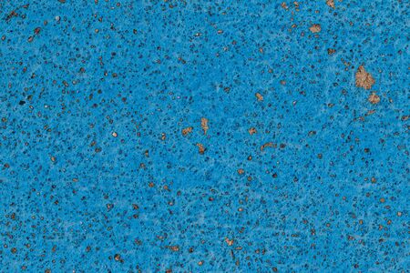 Blue cracked painted old cement vintage wall background. Cement surface.の写真素材