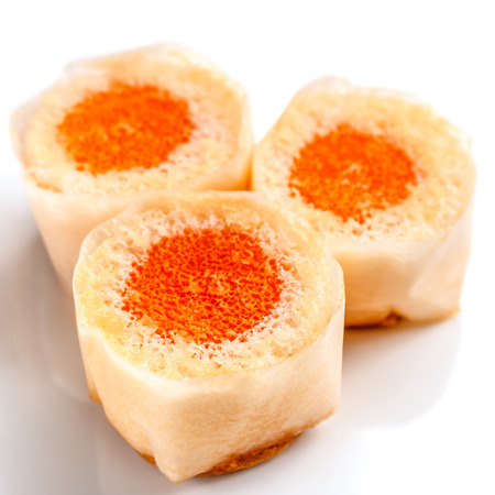 orange cupcakes on white background. Close-upの写真素材