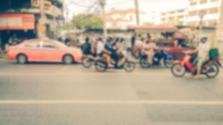 Abstract blur market - Abstract blurred for the people along walking on the narrow street at the morning market. Vintage-style.の写真素材