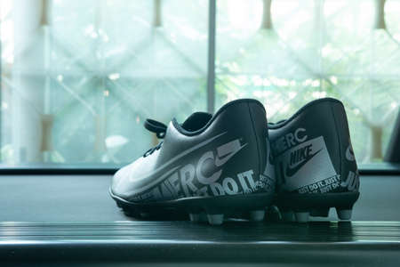 Bangkok, Thailand - December 10, 2019: Product Photography of NIKE Mercurial Vapor 13 Club MG for Football boots or soccer shoes.のeditorial素材