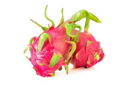 Dragon fruit, also called pitaya with isolated on a white background. Inclouding clipping path.の写真素材