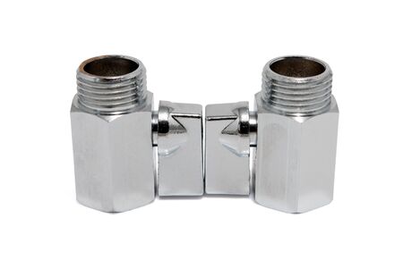 Plumbing straight pipe valves  on white background.