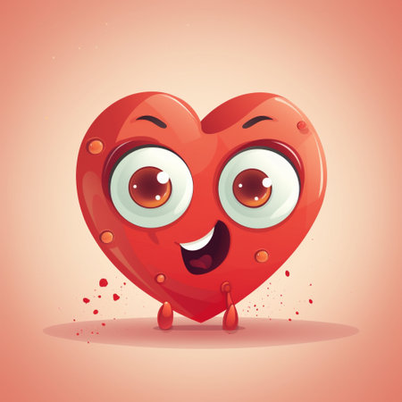 Cartoon heart attack with blocked artery and chest painの素材