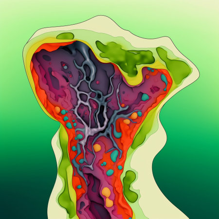 Cartoon parathyroid gland with calciumの素材