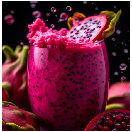 Vibrant and Healthy Bright Pink Dragonfruit Smoothieの素材