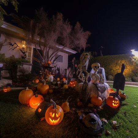 Festive Halloween Decoration Displayの素材