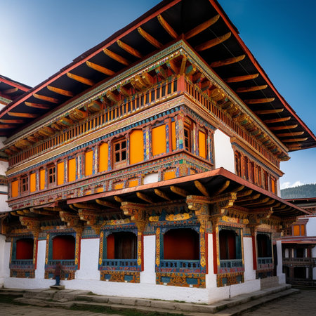 Bhutanese Architecture Unique and Colorful Buildingsの素材
