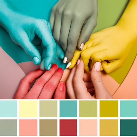 Celebrate International Friendship Day with this image that represents the importance of friendship and connection. The image features diverse people, colorful hearts, and symbolic gestures to convey the value of companionship and understanding. The color palette of blues, pinks, and yellows evokes the warmth and sincerity of friendship. The image also incorporates images of people sharing experiences and supporting each other, as well as symbols of kindness and empathy. By celebrating the power of friendship to bring people together and to promote understanding, this image encourages people to foster meaningful connections with others and to cultivate empathy and kindness.の素材