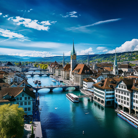 Immerse yourself in the essence of exploring Zurich's vibrant cityscape with this captivating image. Follow a traveler in awe as they navigate through the city's iconic landmarks, indulge in Swiss cuisine, and immerse themselves in the rich local culture. Uncover hidden gems and create unforgettable memories as you experience the excitement of discovering Zurich's charm. Let this image spark feelings of wanderlust and curiosity, enticing you to visit this picturesque city.の素材