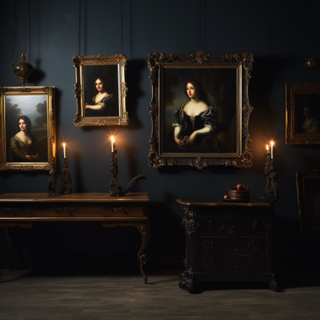 Experience the captivating world of Chiaroscuro Portraits, where classic portraits come to life through an enchanting interplay of light and shadow. This stunning collection features famous figures from different eras, each artistically blended with dramatic lighting techniques, vibrant colors, and intricate detailing. Immerse yourself in this astonishing wallpaper that will leave you mesmerized and eager to explore the rich stories behind each character.の素材