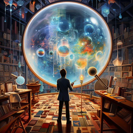 Experience the captivating beauty of business strategy with this mesmerizing artwork. A vibrant, futuristic wallpaper takes center stage, featuring an oversized magnifying glass suspended above a meticulously crafted business plan. The magnifying glass exudes an air of curiosity and exploration, with its lens reflecting a kaleidoscope of vibrant colors and intricate details from within the plan. Every line, graph, and chart dances with energy, evoking a sense of limitless potential and visionary thinking. This artwork is infused with an electrifying atmosphere, evoking a feeling of being on the cusp of discovery - a perfect fusion of art and enterprise that captures the essence of Visionary Ventures.の素材