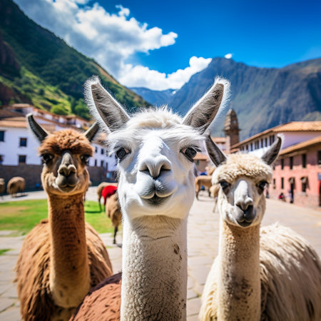 Experience the mesmerizing cityscape of Cusco as it blends ancient history and thrilling adventures. Picture a grand palatial structure adorned with vibrant colors and towering over cobblestone streets. At its doorstep, a lively market spills out, showcasing the rich cultural heritage. Intrepid explorers can be seen trekking towards the awe-inspiring Machu Picchu, while the majestic Andes loom in the backdrop. Get ready to embrace the adrenaline of ziplining and whitewater rafting in this captivating destination where history merges seamlessly with adventure.の素材