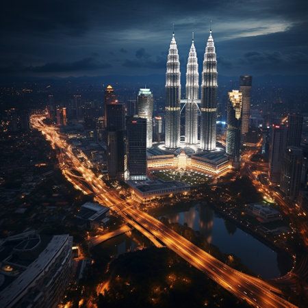 Immerse yourself in the grandeur, cultural significance, and captivating beauty of Kuala Lumpur through this stunning image. Featuring the iconic Petronas Twin Towers and Sultan Abdul Samad Building, this image showcases the architectural marvels that define the skyline of this magnificent Malaysian city. The bustling streets, vibrant atmosphere, and unique architectural elements depicted in the image highlight the lively energy and cultural diversity that characterize Kuala Lumpur. Prepare to be in awe as you embark on a visual journey, leaving you yearning to discover the wonders of Kuala Lumpur's iconic landmarks for yourself.の素材