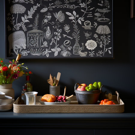 Get ready to be amazed by this astonishing wallpaper featuring a black tray with intricate chalk-drawn designs. This unique design evokes a sense of nostalgia and creativity, transporting you to a world of whimsical patterns and intricate illustrations. With elements that stand out and captivate, this wallpaper is sure to elicit a strong emotional response from viewers.の素材