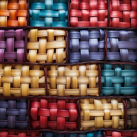 Get ready to be amazed by this intricately designed paper tray inspired by the title 'Astonishing Wallpaper Basketweave Bliss'! The interwoven patterns in the tray resemble baskets, adding a unique touch to its design. This art piece combines realism with a touch of Japanese art influence, resulting in a mesmerizing and captivating creation. The vibrant colors and captivating textures make this image perfect for a wide range of applications on microstock sites, attracting the attention of designers, decorators, and enthusiasts alike.の素材