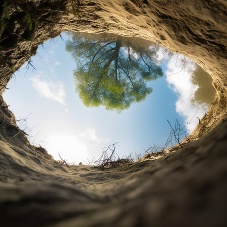 A photograph of a nature abstract, featuring a unique and creative perspective of natural scenery.の素材