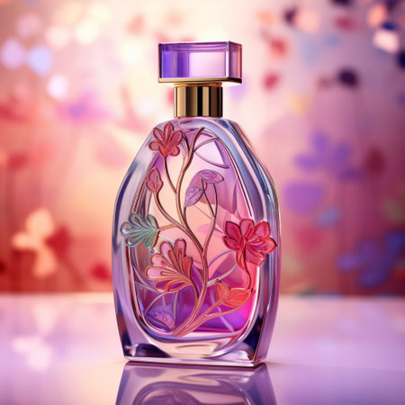 Immerse yourself in the captivating world of fragrance with the visually stunning Radiant Blossoms perfume bottle. Inspired by vibrant and colorful floral motifs, this imaginative design exudes elegance, grace, and enchantment. The bottle transports viewers to a blooming garden, where radiant blossoms bloom in all their natural beauty, creating an irresistible allure. With a contemporary art style that is both marketable and eye-catching, this design is sure to capture attention and generate a multitude of reactions. Perfect for microstock sites and fragrance enthusiasts alike.の素材
