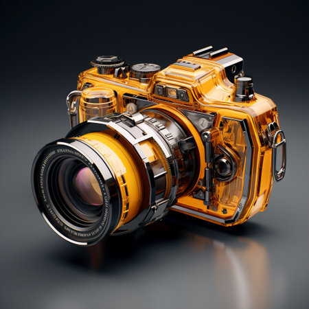 Get ready to be captivated by the futuristic and innovative concept of this unique camera equipment design. Inspired by the title 'Beyond the Frame: Captivating Perspectives,' this artwork showcases a clean, modern, and visually appealing art style that is sure to attract attention on microstock sites. The camera equipment is portrayed in an unconventional way, featuring striking angles, vibrant colors, and intriguing details that highlight its cutting-edge functionality.の素材