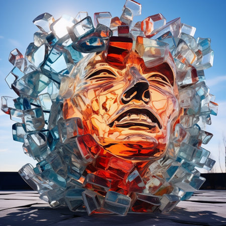 Immerse yourself in the mesmerizing world of art with this unique and thought-provoking glass sculpture titled 'Fractured Unity'. Created by a talented artist, this sculpture symbolizes diversity and the beauty that arises from embracing differences. The fragmented glass pieces come together to form a stunning representation of unity through art. This artwork is sure to captivate viewers with its intricate design and symbolic message.の素材