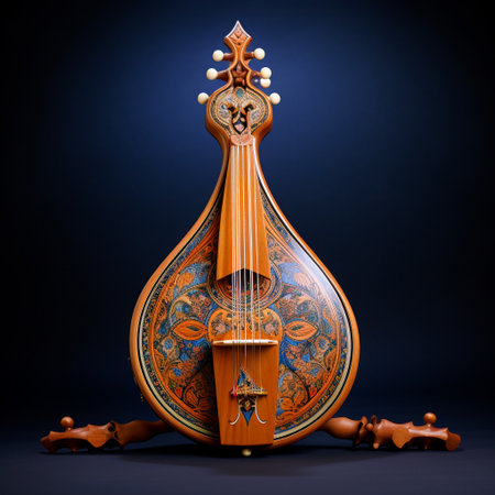 Immerse yourself in the resounding beauty of the traditional Arab Oud through this visually captivating watercolor painting. With delicate brushwork, vibrant colors, and mesmerizing details, this artwork showcases the essence of this ancient musical instrument. The intricate craftsmanship of the Oud's body, strings, and soundholes is highlighted, while also depicting the rich cultural heritage and musical traditions associated with it. Let the enchantment and allure of the Arab Oud transport you to a world of magic and melodious charm.の素材