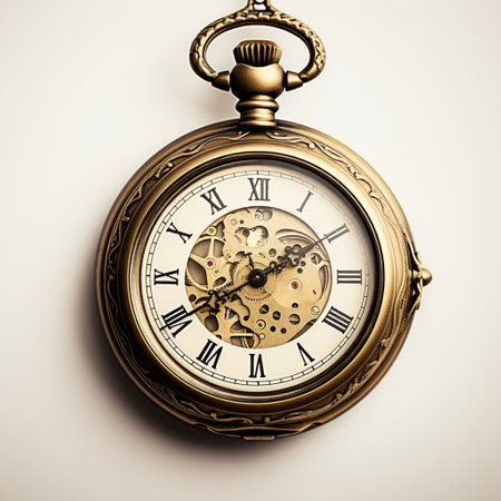 Experience the enchanting beauty of the minimalist art style with "Fading Memories." This captivating image features an isolated antique pocket watch delicately fading away on a white background. The watch displays subtle signs of aging, including worn engravings, faded colors, and delicate cracks, symbolizing the passage of time and the fleeting nature of our memories. The intricate details evoke a sense of nostalgia, introspection, and the ephemeral nature of our past experiences. Allow yourself to be lost in the allure of this mesmerizing composition.の素材