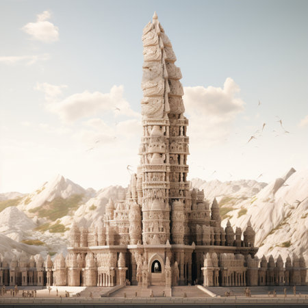 Immerse yourself in the grandeur and history of the breathtaking historical monument, 'The Pillars of History.' This captivating image showcases towering majestic pillars, infused with elements from different cultures and eras. The pillars stand tall amidst a picturesque landscape, exuding an aura of strength and resilience. Architectural details and intricate carvings adorn the monument, vividly representing the rich history and diverse heritage it embodies. The harmonious blend of various historical periods symbolizes the endurance and pride of human civilization throughout the ages. The art style used in this image vividly captures the grandeur and beauty of the monument, leaving viewers awe-inspired.の素材