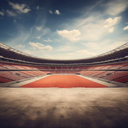 Experience the profound solitude and vastness of an empty stadium or arena in this captivating image titled 'Silent Giants: The Emptiness Within.' The serene setting showcases the absence of human presence, evoking a deep sense of loneliness and isolation. To emphasize the theme further, an unexpected element is introduced, amplifying the feeling of emptiness. With an art style carefully chosen for its resonance and popularity on microstock sites, this image promises to captivate viewers and evoke contemplation.の素材