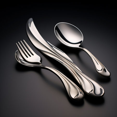 Step into the future with this innovative cutlery set that embodies harmonious motion. Each utensil takes on a fluid pose, bringing a sense of grace and elegance to your dining experience. With its sleek design and futuristic aesthetic, this cutlery set is a perfect blend of style and functionality.の素材