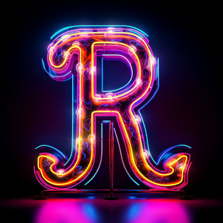 Get ready to be mesmerized by this bright neon sign display featuring luminous letters that will capture the attention of viewers! This eye-catching sign is composed of everyday objects and conveys a unique and eye-catching message. With its vibrant and modern art style, this image is highly marketable on microstock sites.の素材