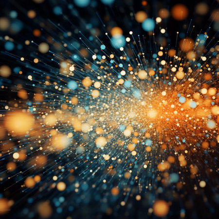 Experience the magic of Glittering Infusion with this mesmerizing abstract composition. Vibrant bokeh and light patterns create a sparkling explosion of shimmering lights against a dark background, evoking a sense of wonder and enchantment. This captivating image is perfect for captivating viewers and creating a magical atmosphere.の素材