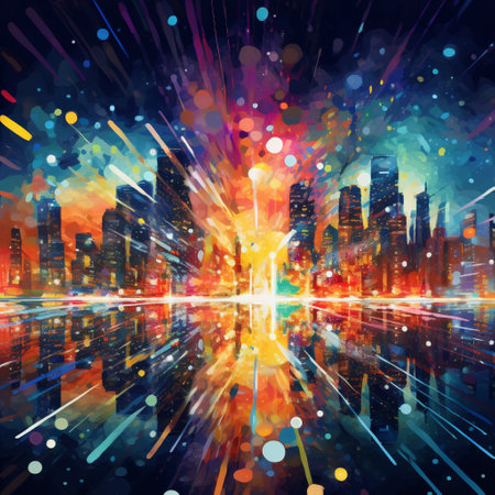 Immerse yourself in the visually stunning world of vibrant coruscation. This abstract composition is inspired by the impressionism style, featuring vivid bursts of bokeh and light patterns. The image exudes energy, dynamism, and an array of colors, captivating viewers with its celebration of light and movement. With its vibrant and captivating nature, this image is a versatile asset that can be used in a variety of projects, from digital advertising to website backgrounds. Get ready to be mesmerized by the vibrant coruscation!の素材