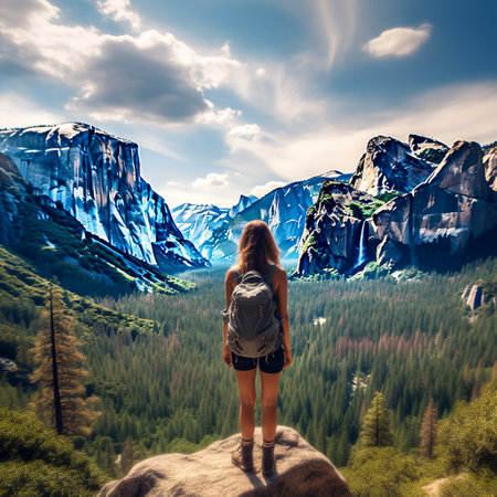 Embark on a visual adventure with 'Wild Wanderlust', a breathtaking landscape that captures the spirit of adventure and the thrill of the great outdoors. This epic vista transports you to a place where majestic mountains reach towards the endless sky, while winding rivers carve their way through lush valleys. Untamed wildlife roams freely, adding to the allure of this untamed wilderness. The vivid colors, dynamic composition, and dreamlike surrealism of this artwork ignite a sense of wanderlust, inspiring hikers and explorers to embark on thrilling journeys in search of the unknown. Embrace the raw beauty of nature through this captivating image, which is sure to magnetize outdoor enthusiasts on microstock sites.の素材