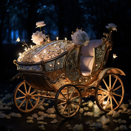 Unleash your creativity and bring a touch of wonder and charm to wedding vehicles with this vibrant and eye-catching emblem design! Inspired by fairy tale carriages, this design combines whimsical elements like flowing ribbons, sparkling stars, and delicate floral accents. The magical emblem features a fairy tale carriage adorned with intricate and whimsical details, complemented by elegant floral motifs and sparkling stars, creating a truly enchanting design that will make any wedding vehicle stand out.の素材
