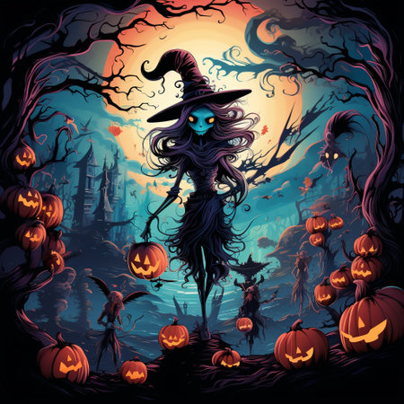 Experience the magic and enchantment of a Phantasmagoric Parade at a Halloween-themed party with this vibrant digital illustration! The artwork captures a surreal procession of fantastical characters adorned in intricate costumes, ranging from ghosts and witches to bizarre creatures and mythical beings. The vibrant mix of colors, dynamic poses, and detailed backgrounds evoke a sense of wonder and excitement, perfect for microstock sites and art enthusiasts.の素材