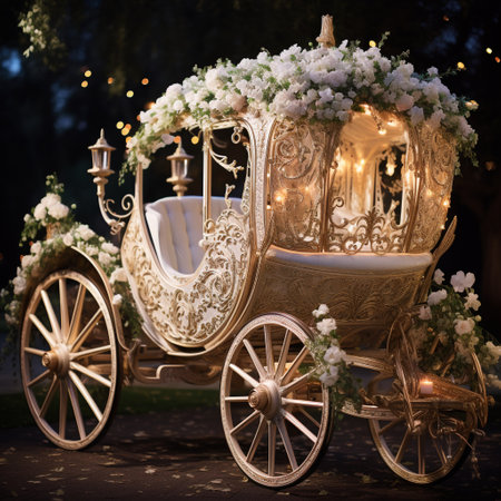 Unleash your creativity and bring a touch of wonder and charm to wedding vehicles with this vibrant and eye-catching emblem design! Inspired by fairy tale carriages, this design combines whimsical elements like flowing ribbons, sparkling stars, and delicate floral accents. The magical emblem features a fairy tale carriage adorned with intricate and whimsical details, complemented by elegant floral motifs and sparkling stars, creating a truly enchanting design that will make any wedding vehicle stand out.の素材