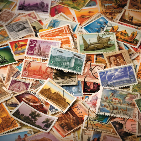 Delve into the world of philately with this captivating collection of collectible stamps from different countries. Each stamp tells a unique story, representing the rich cultural heritage and historical significance of the nation it belongs to. Explore the intricate designs, motifs, and themes depicted on these stamps, which serve as miniature works of art. From iconic landmarks to famous personalities, flora and fauna to national symbols, these stamps are a testament to the beauty and diversity of global cultures.の素材