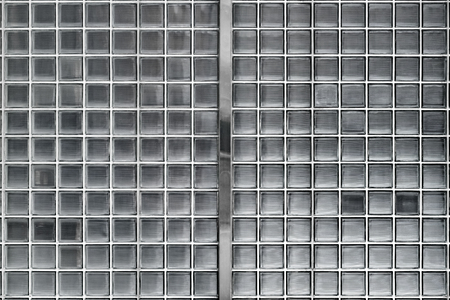 Glass block wall facade, Bangkok, Thailandの写真素材