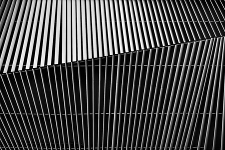 Metal louver architectural facade detail, Bangkok, Thailandの写真素材