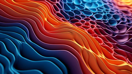 Abstract background with colorful waves AI Generatedの素材