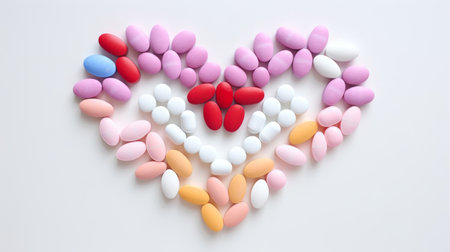 Pills forming heart shapeの素材