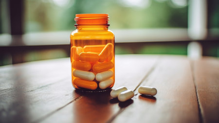 A prescription bottle for pet health with a white backgroundの素材