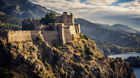 Stronghold atop jagged precipiceの素材