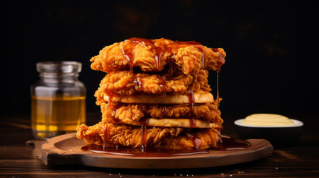 Delicious fried chicken stack crispy skinの素材